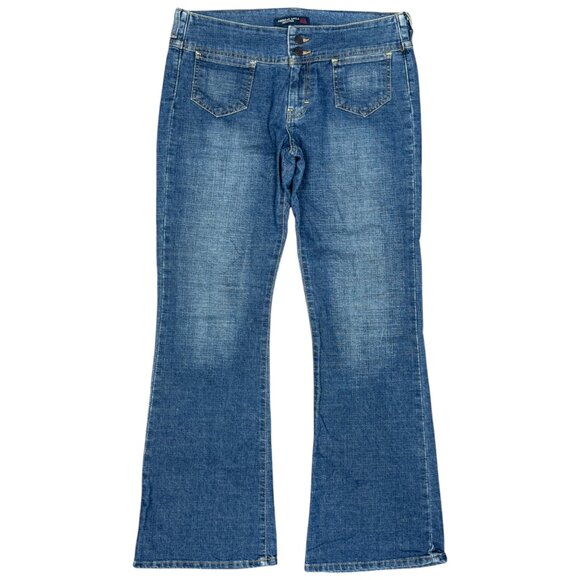 Women's AMERICAN EAGLE Five-Pocket Low-Rise Bootcut Jeans- Size 12 - Picture 2 of 14